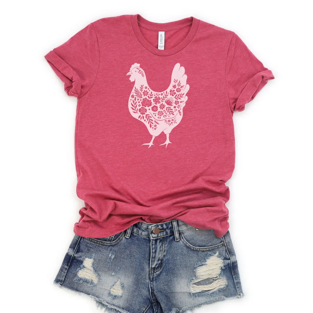 🔥 Floral Chicken Cozy T-Shirt