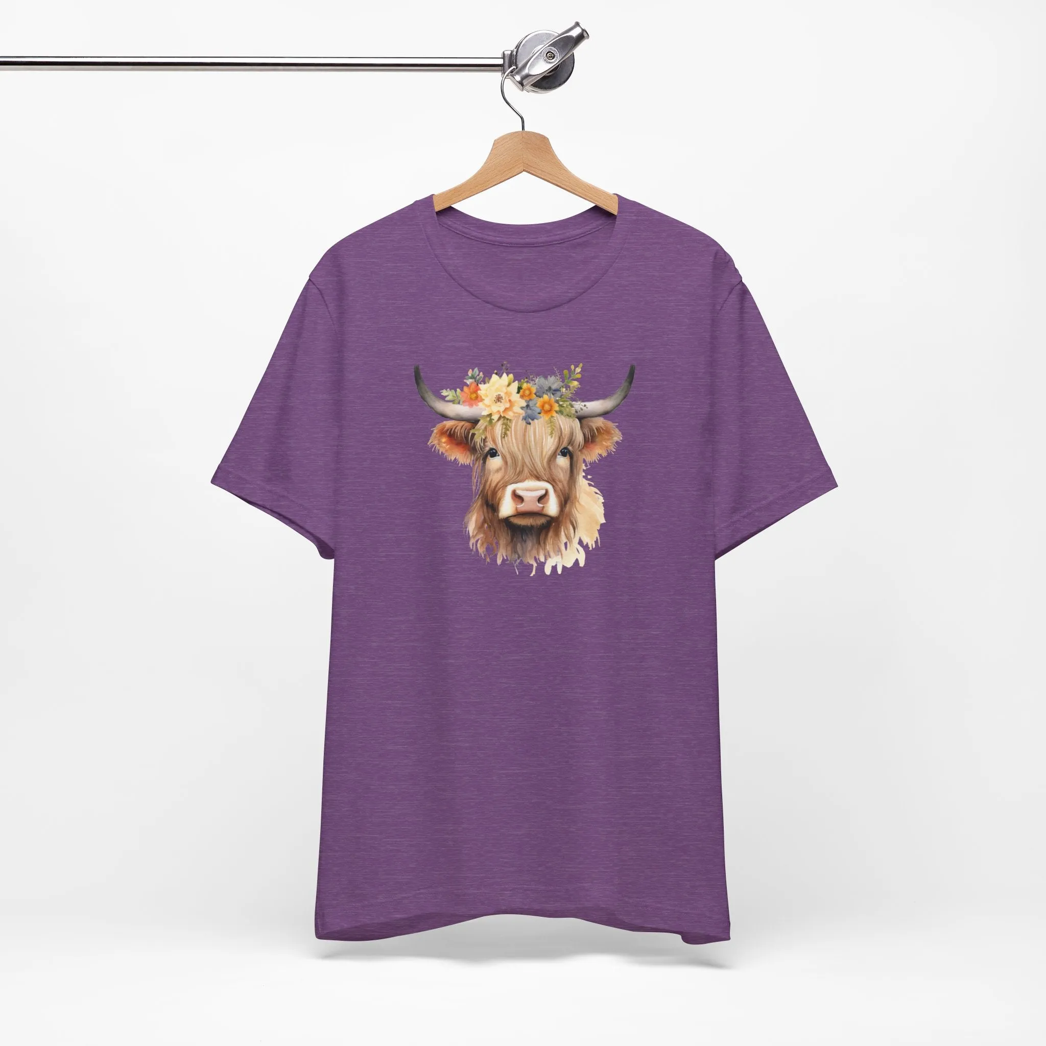 🔥 Floral Highland Cow Cozy T-Shirt