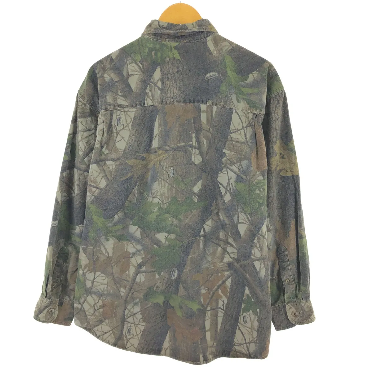 00'S DUXBAK Real Tree Camo Long Sleeve Button Down Light Flannel Shirt Men's L size /eaa490225