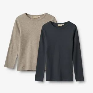 2 Rib T-shirt L/S Stig - navy