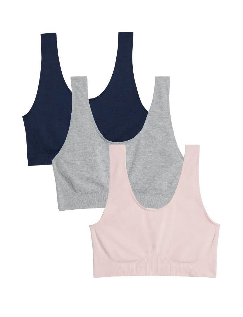 3pk Seamless Non Wired Crop Tops