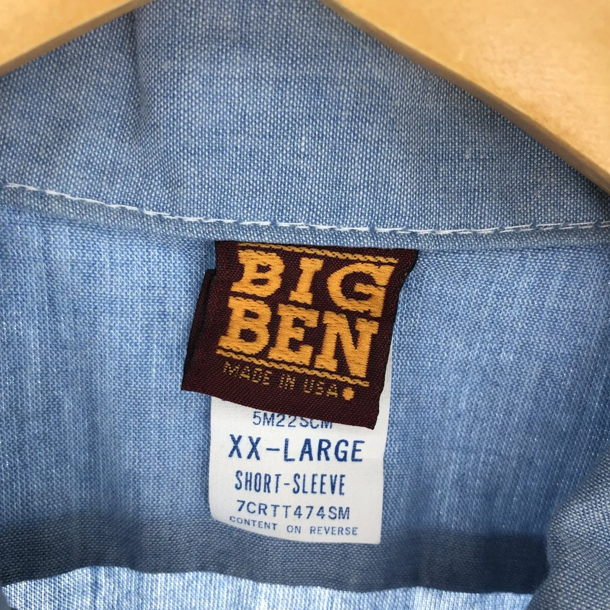 80'S Big Ben BIGBEN short sleeve work shirt made in USA men's XXL vintage /eaa441847