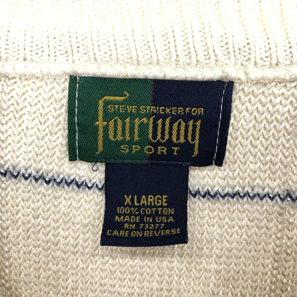 90'S fairway check pattern cotton knit sweater made in USA men's XL size vintage /eaa463203