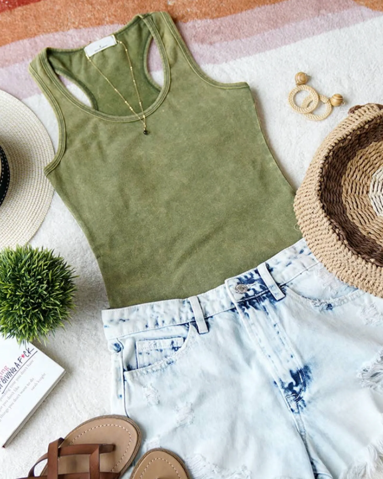 Acid Wash Tank Bodysuit