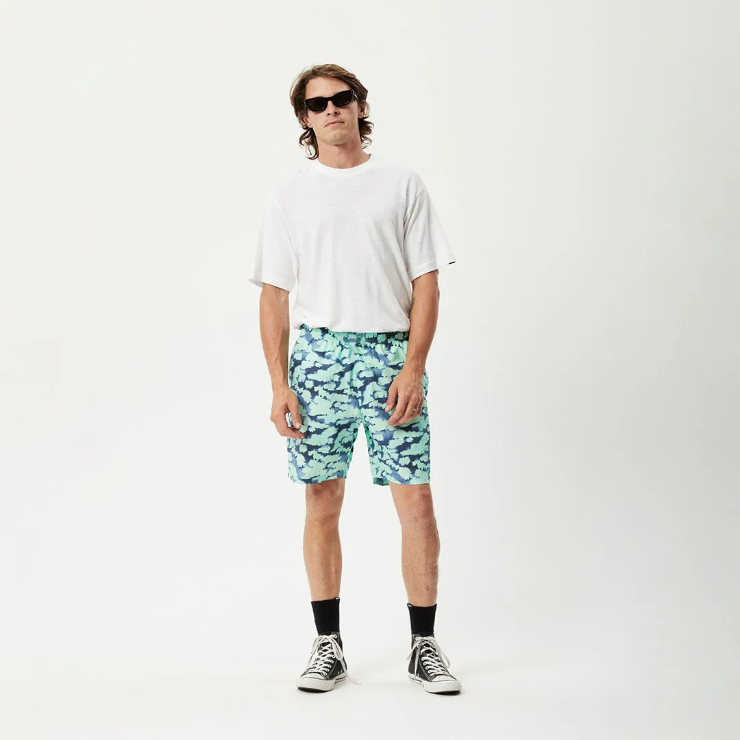 AFENDS Mens Baywatch Liquid - Elastic Waist Short - Jade Floral