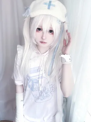 Angel White Neighborhood Sweet Tops Blue Pure Light