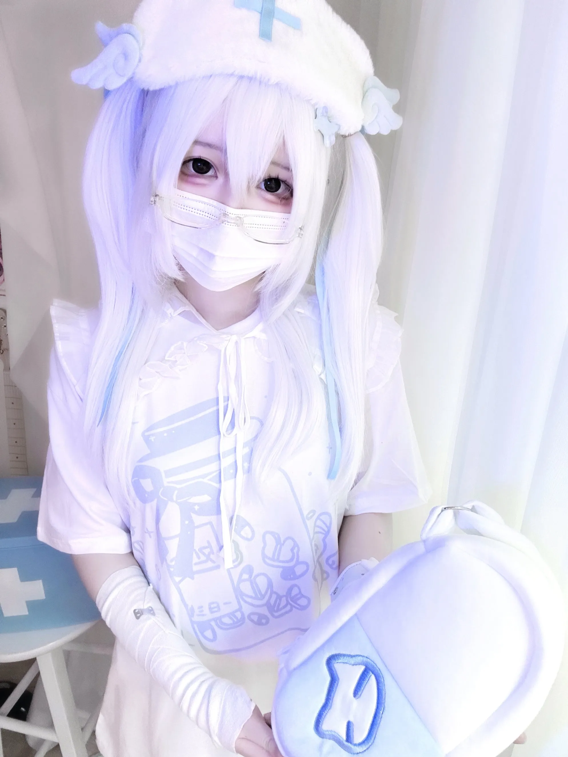 Angel White Neighborhood Sweet Tops Blue Pure Light
