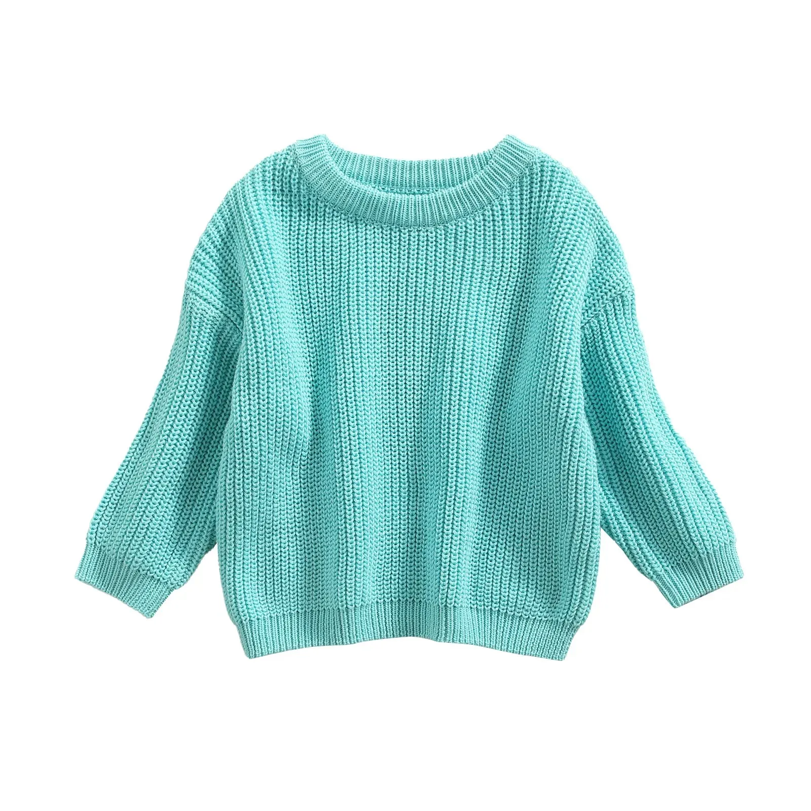 Baby Boys Girls Solid Color Long Sleeve Knit Sweaters