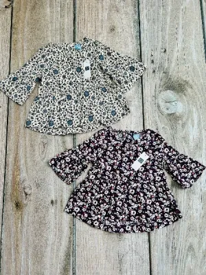 BabyGap size 3 girls floral light cotton blouse tops with ruffle sleeves, brand new with tags, Kids 3/3T, Kids 3T