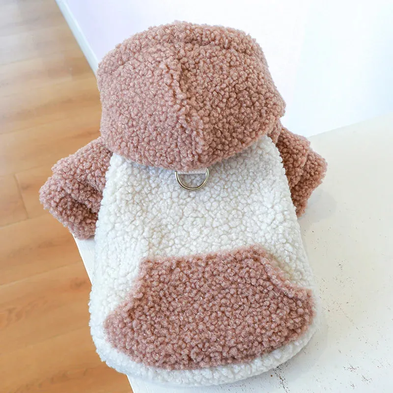 BerberFleece™ Hooded Small Dog Sweater with Buckle