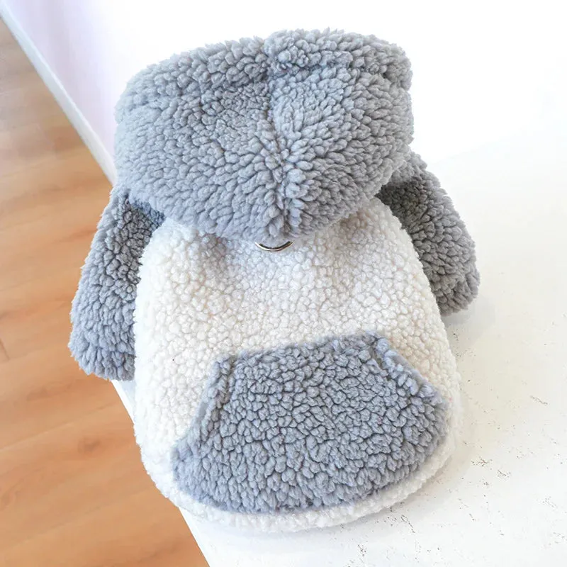 BerberFleece™ Hooded Small Dog Sweater with Buckle