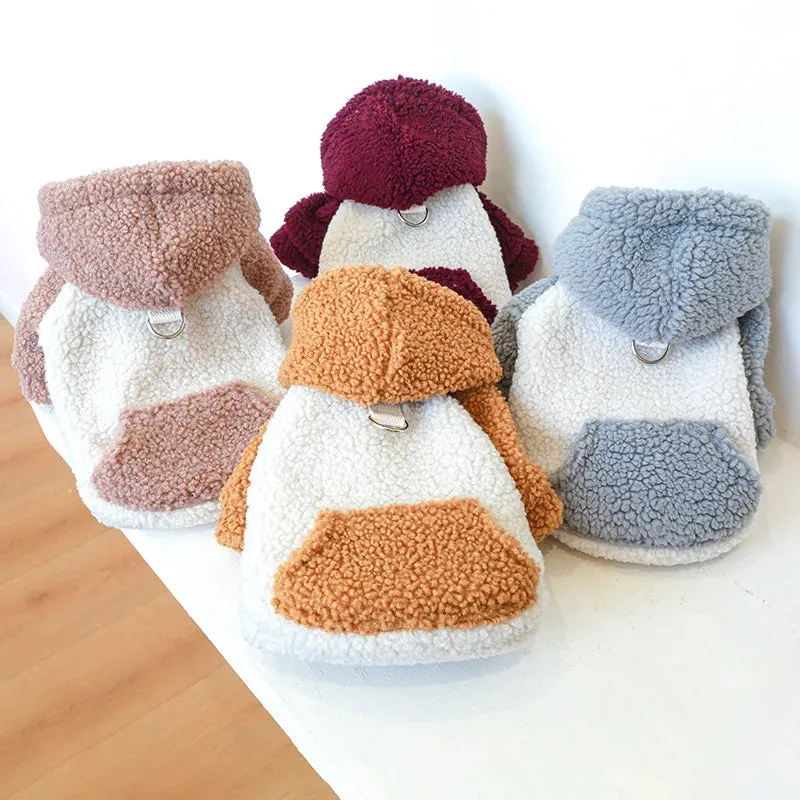 BerberFleece™ Hooded Small Dog Sweater with Buckle