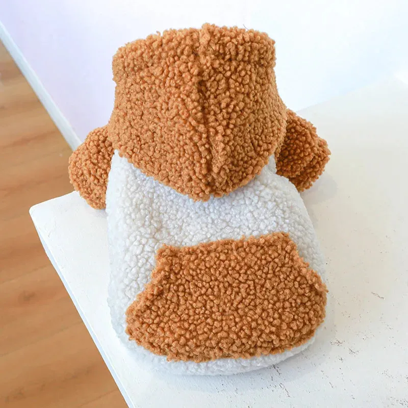 BerberFleece™ Hooded Small Dog Sweater with Buckle