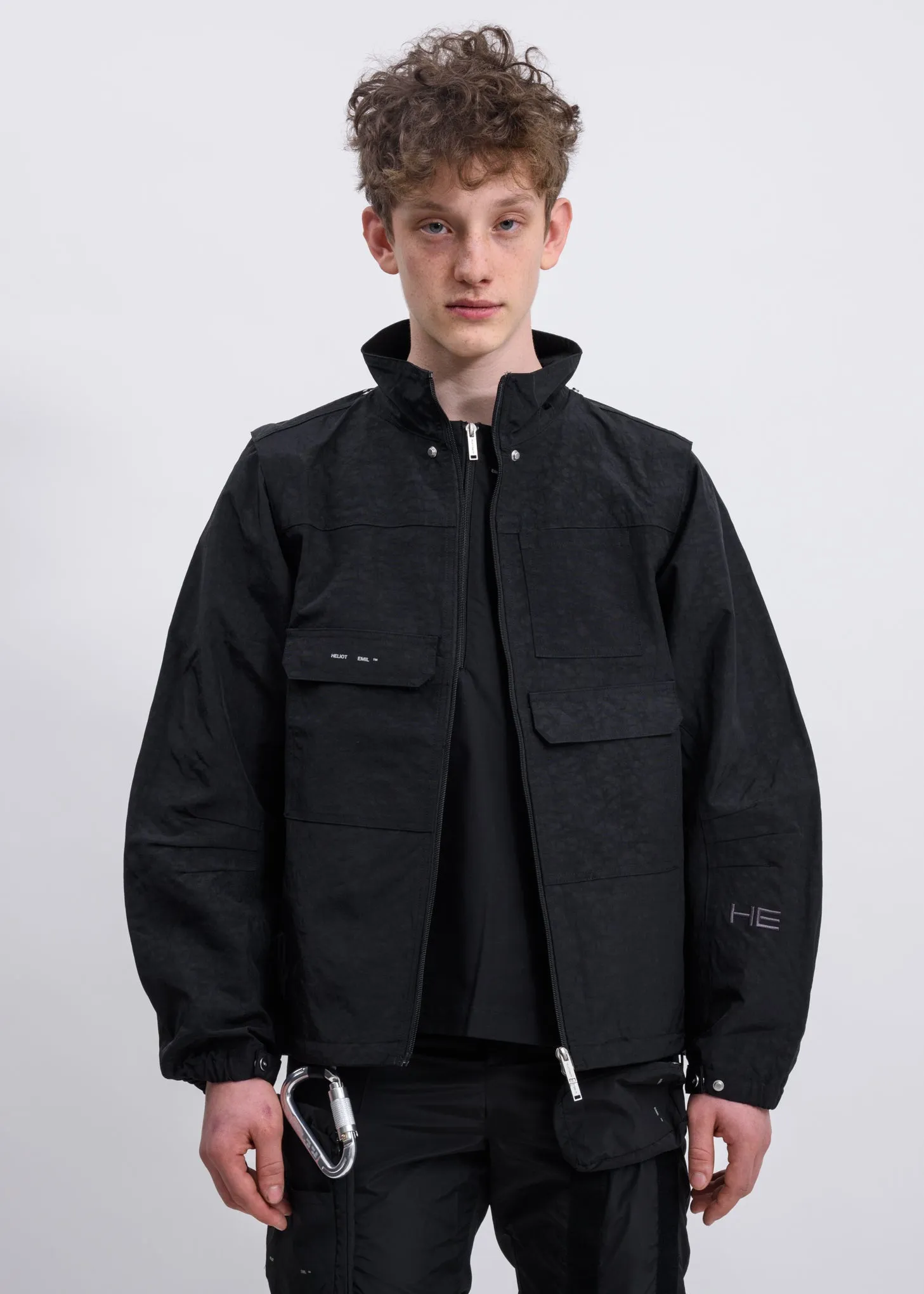 Black Panel Hooded Jacket