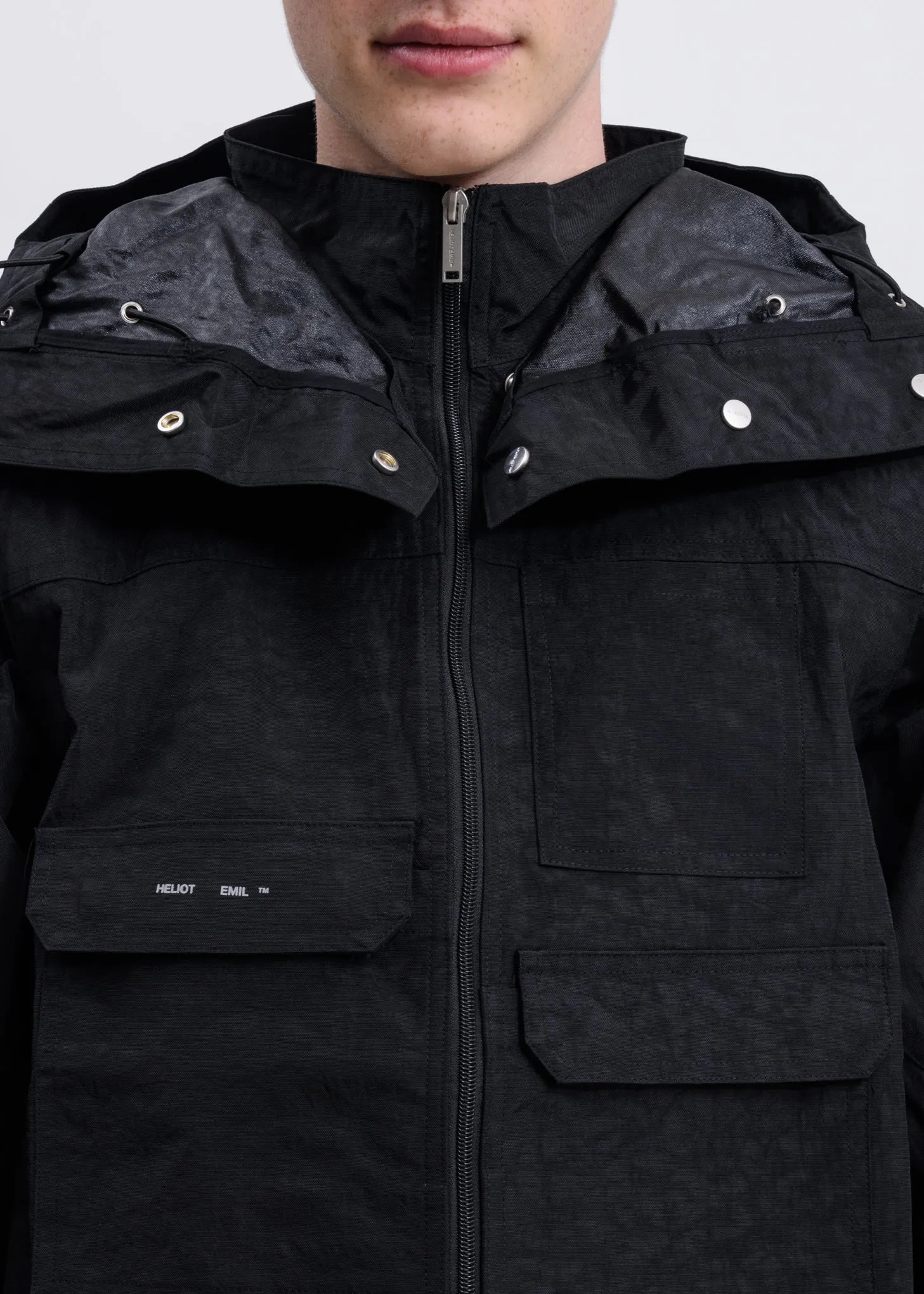 Black Panel Hooded Jacket