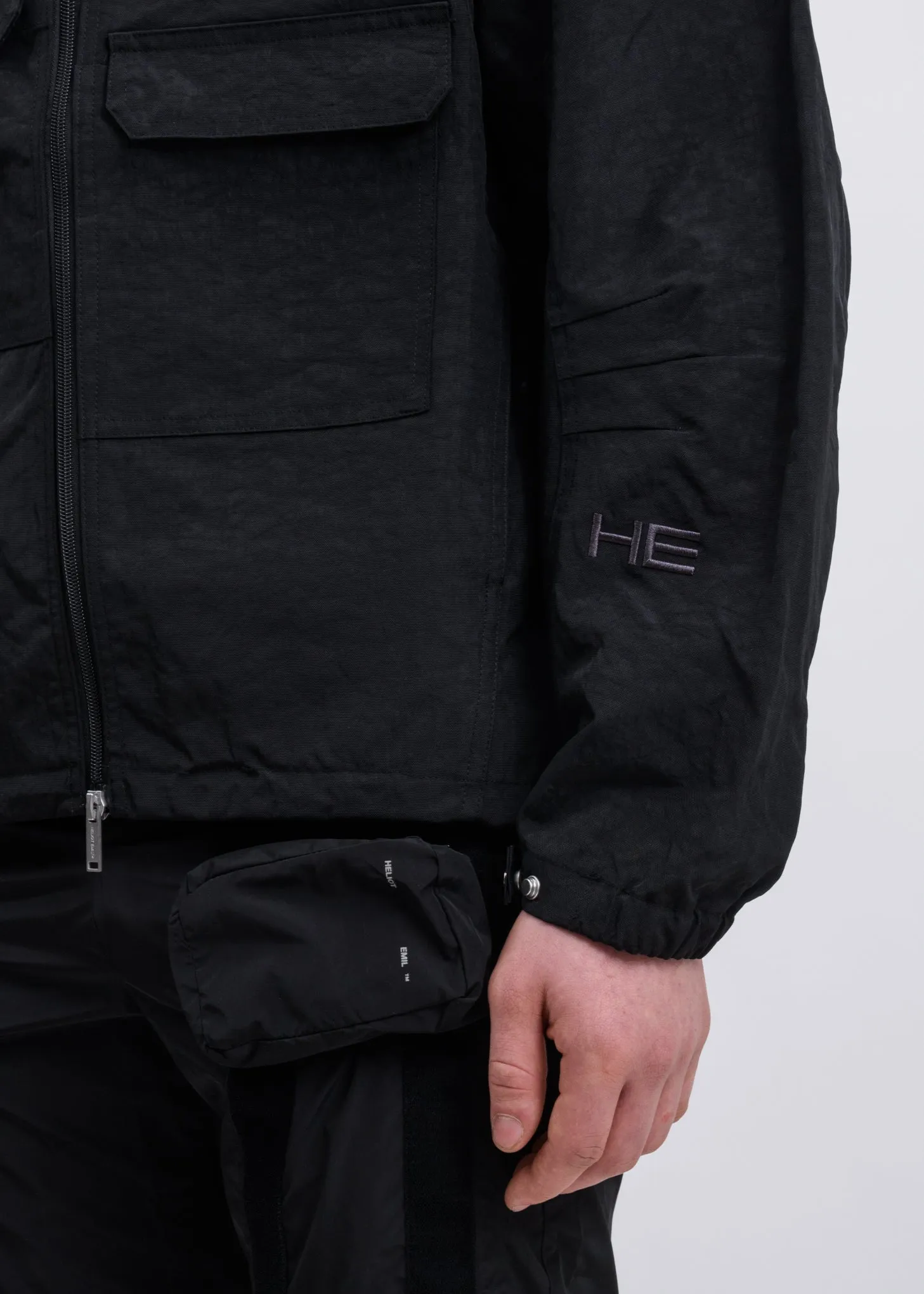 Black Panel Hooded Jacket