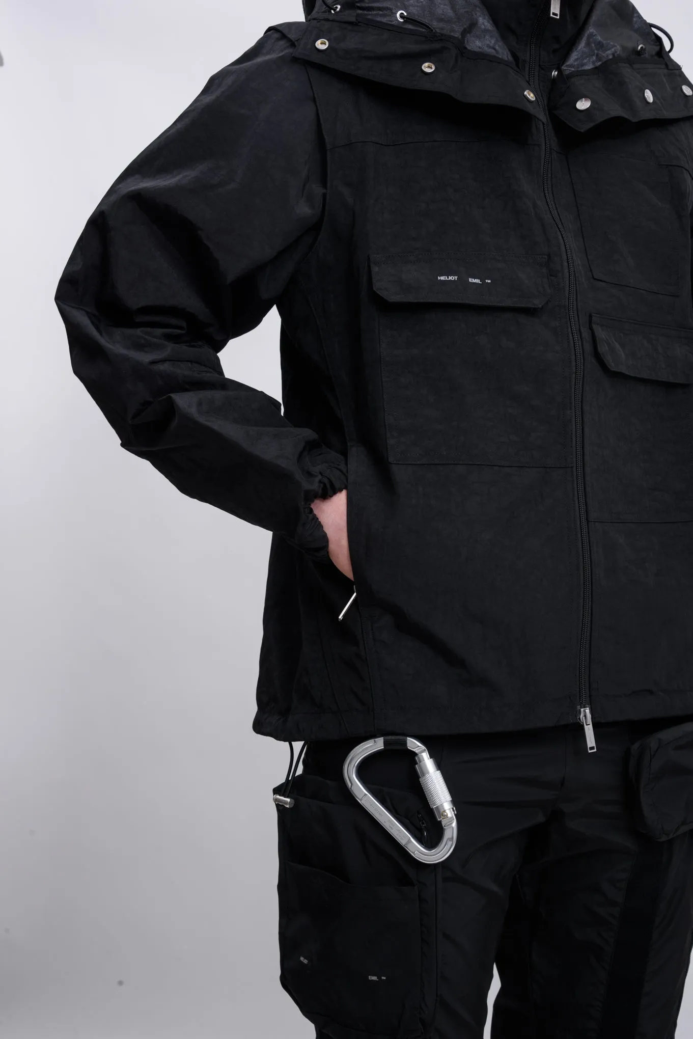 Black Panel Hooded Jacket