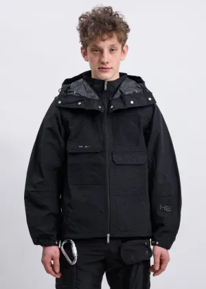 Black Panel Hooded Jacket