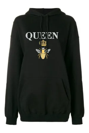 Black Queen B Oversized Hoodie