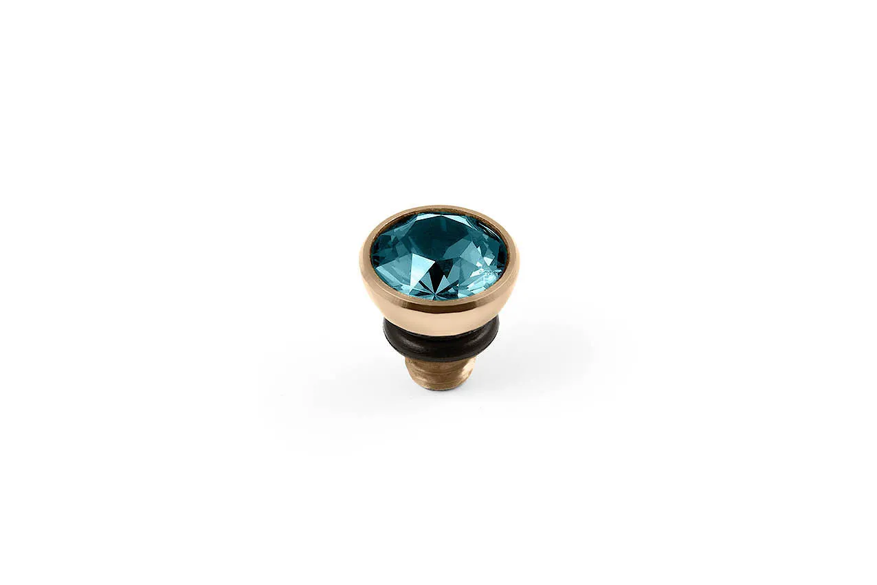 Bottone 5mm Indicolite Top Gold