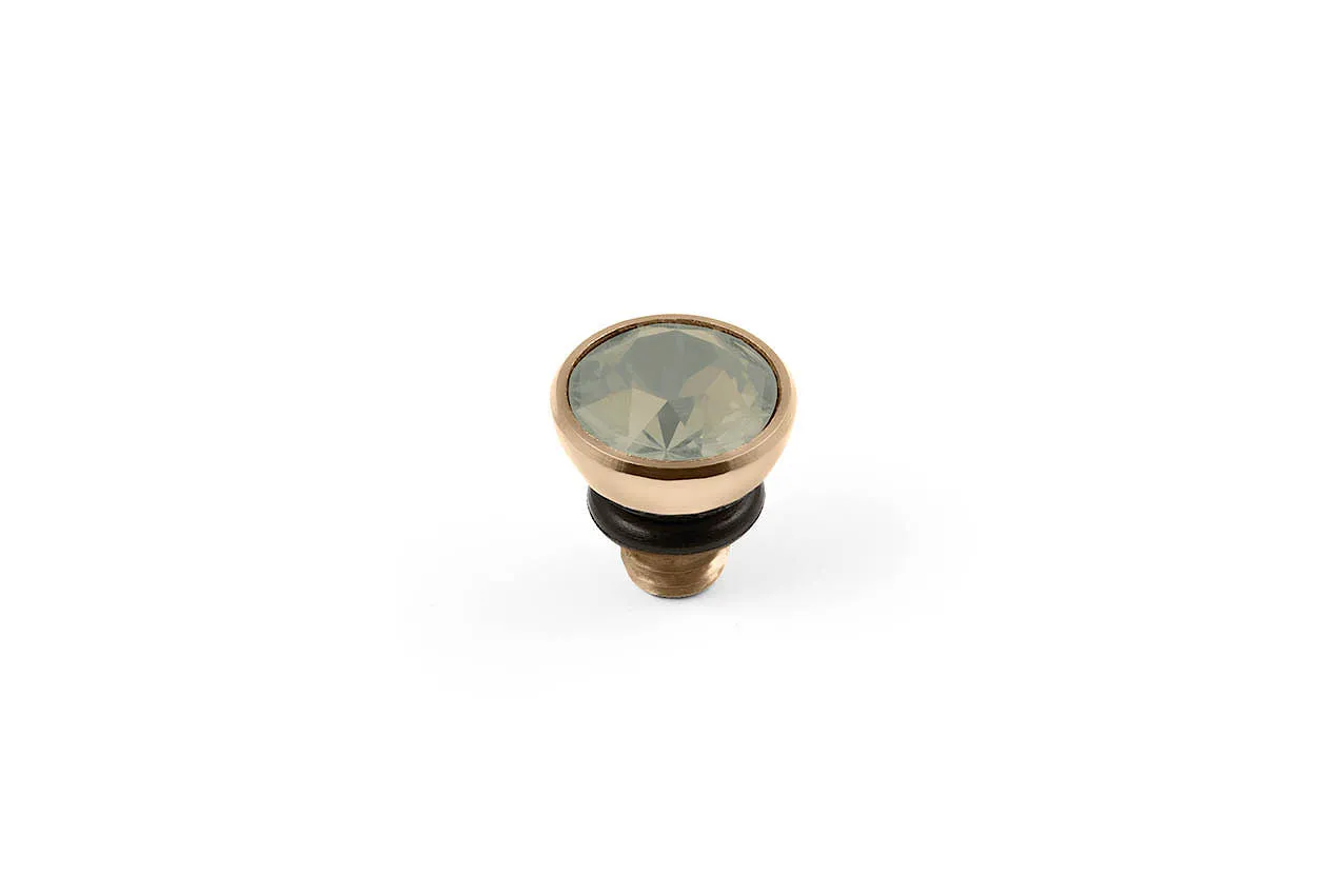 Bottone 5mm Light Grey Top Gold