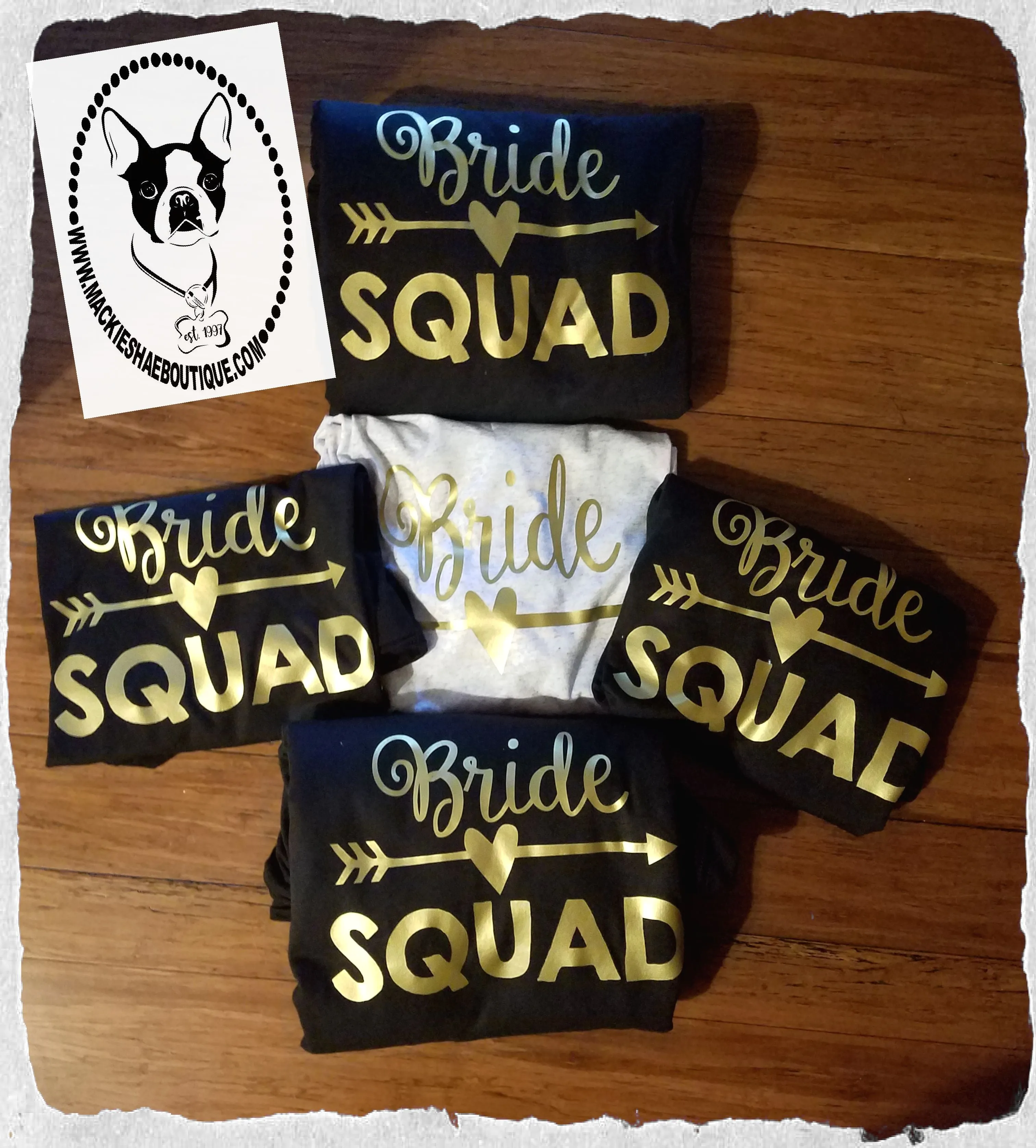 Bride & Bride Squad Arrow Custom Shirts, Short Sleeve