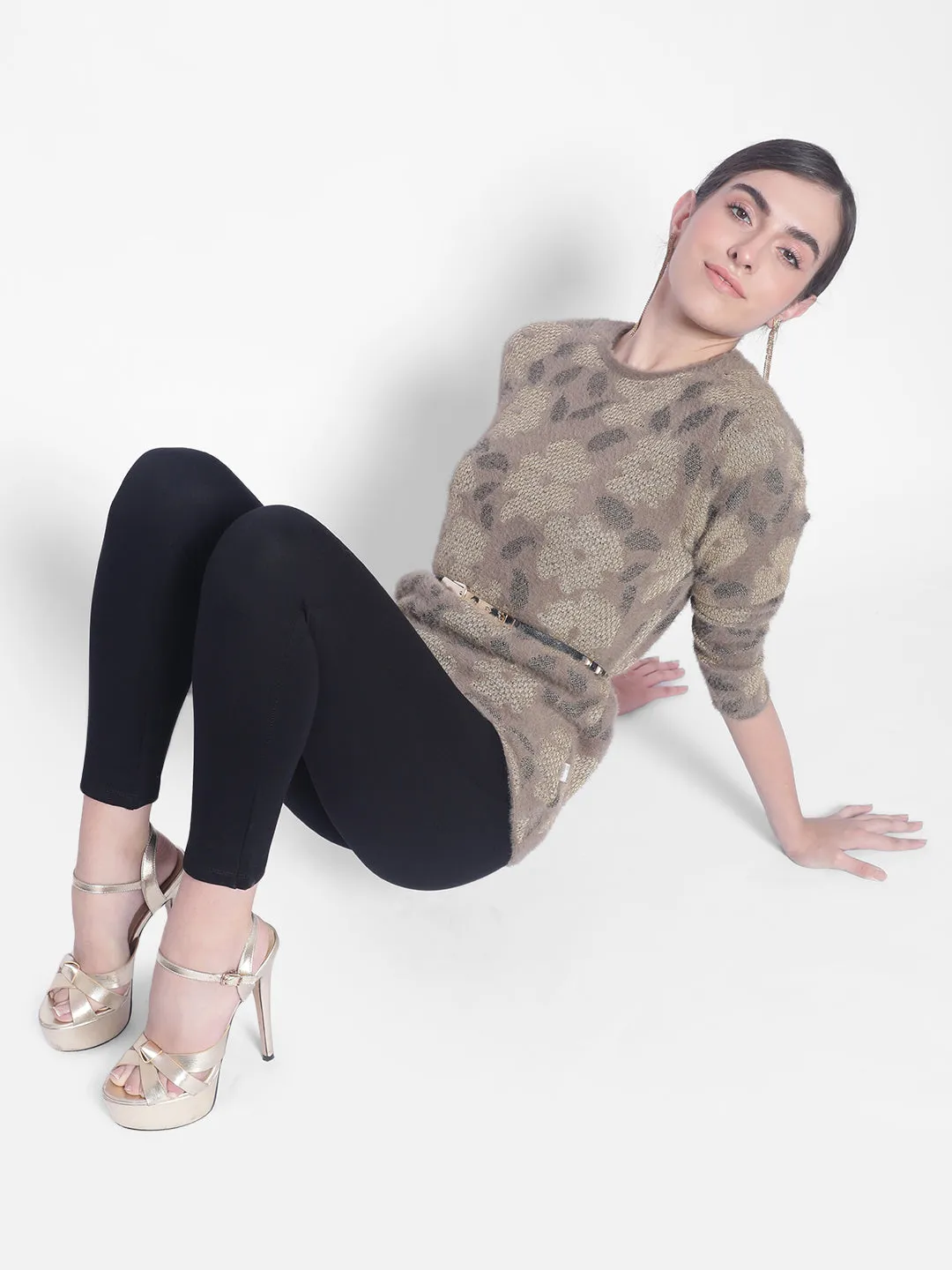 Brown Printed Sweaters
