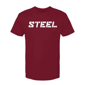 Cardinal with White STEEL T-Shirt