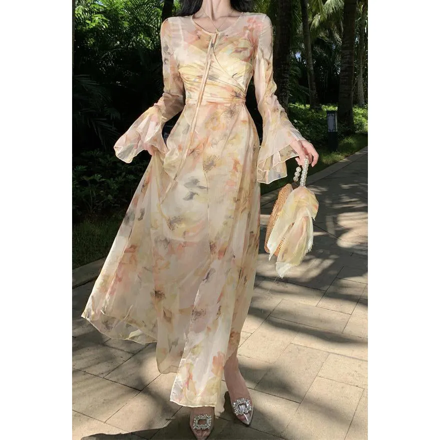 Colorful Fashionable And Elegant Long Dress With Petticoat