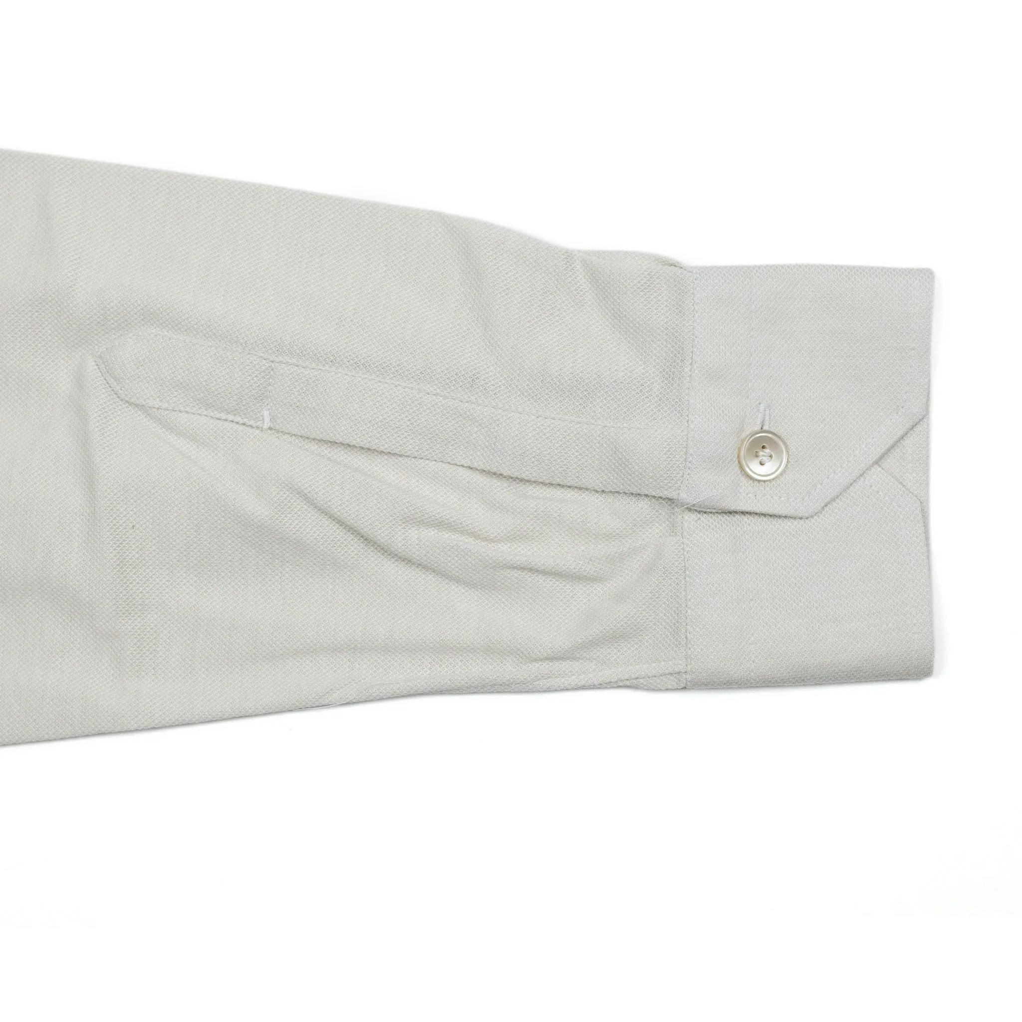 Cream cotton pique polo shirt, soft collar (restock)