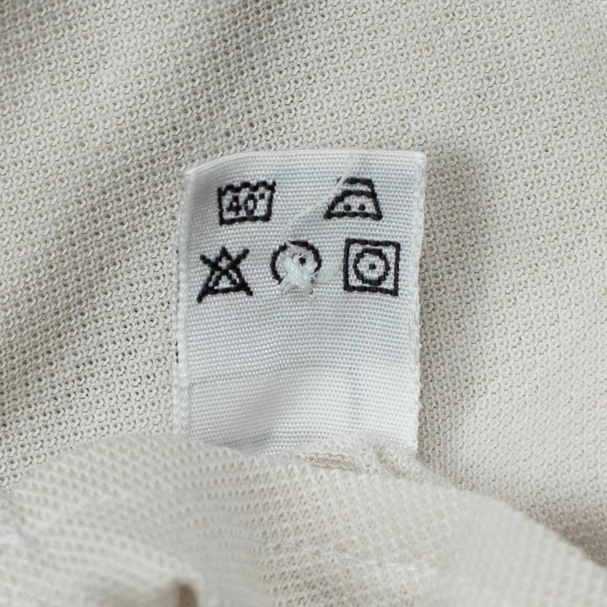 Cream cotton pique polo shirt, soft collar (restock)