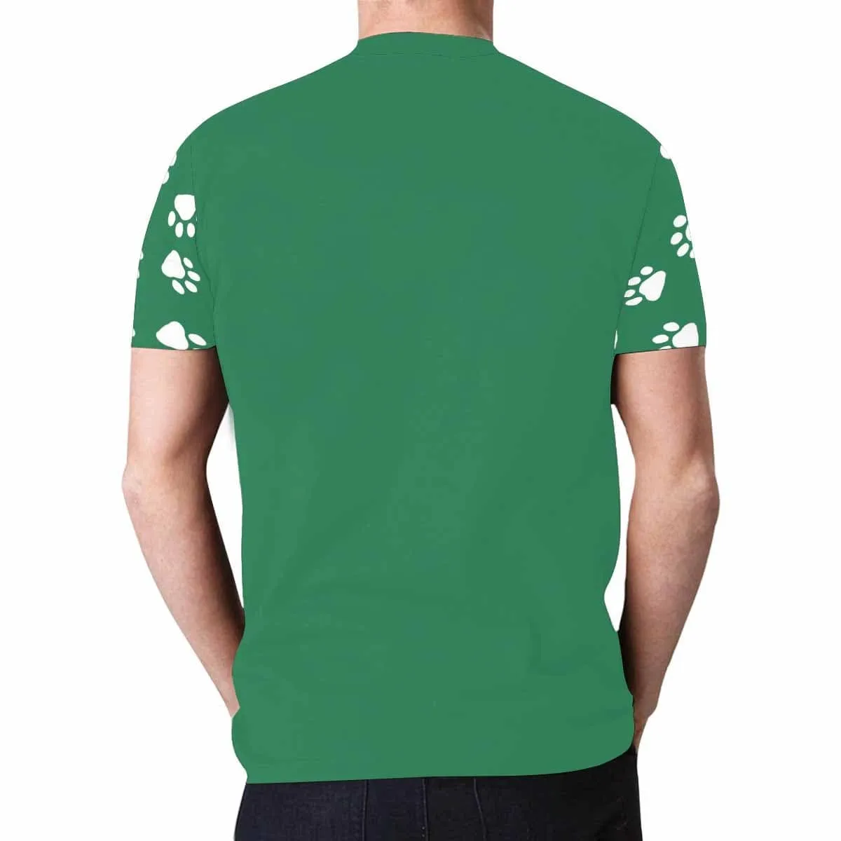 Custom Pet Photo Shirts Paw Print Christmas Men's All Over Print T-shirt Put Your Dog on A Shirt for Him