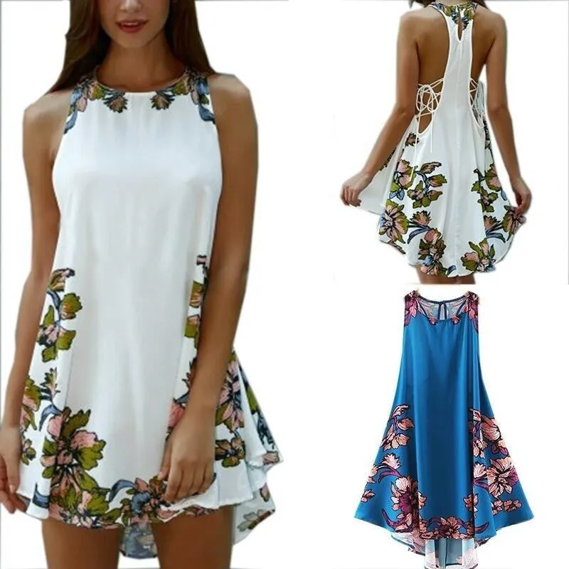 Fashionable Sexy Print High Temperamental Short Dress