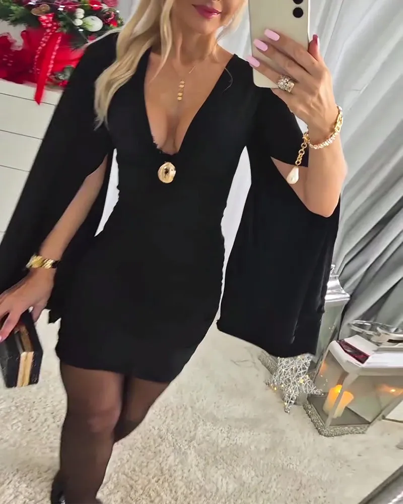 Fashionable Sexy V-Neck Hip Dress