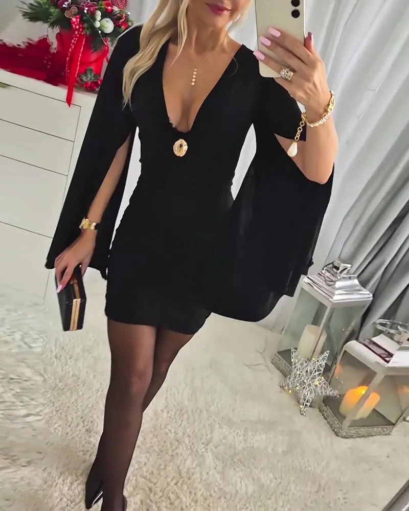 Fashionable Sexy V-Neck Hip Dress