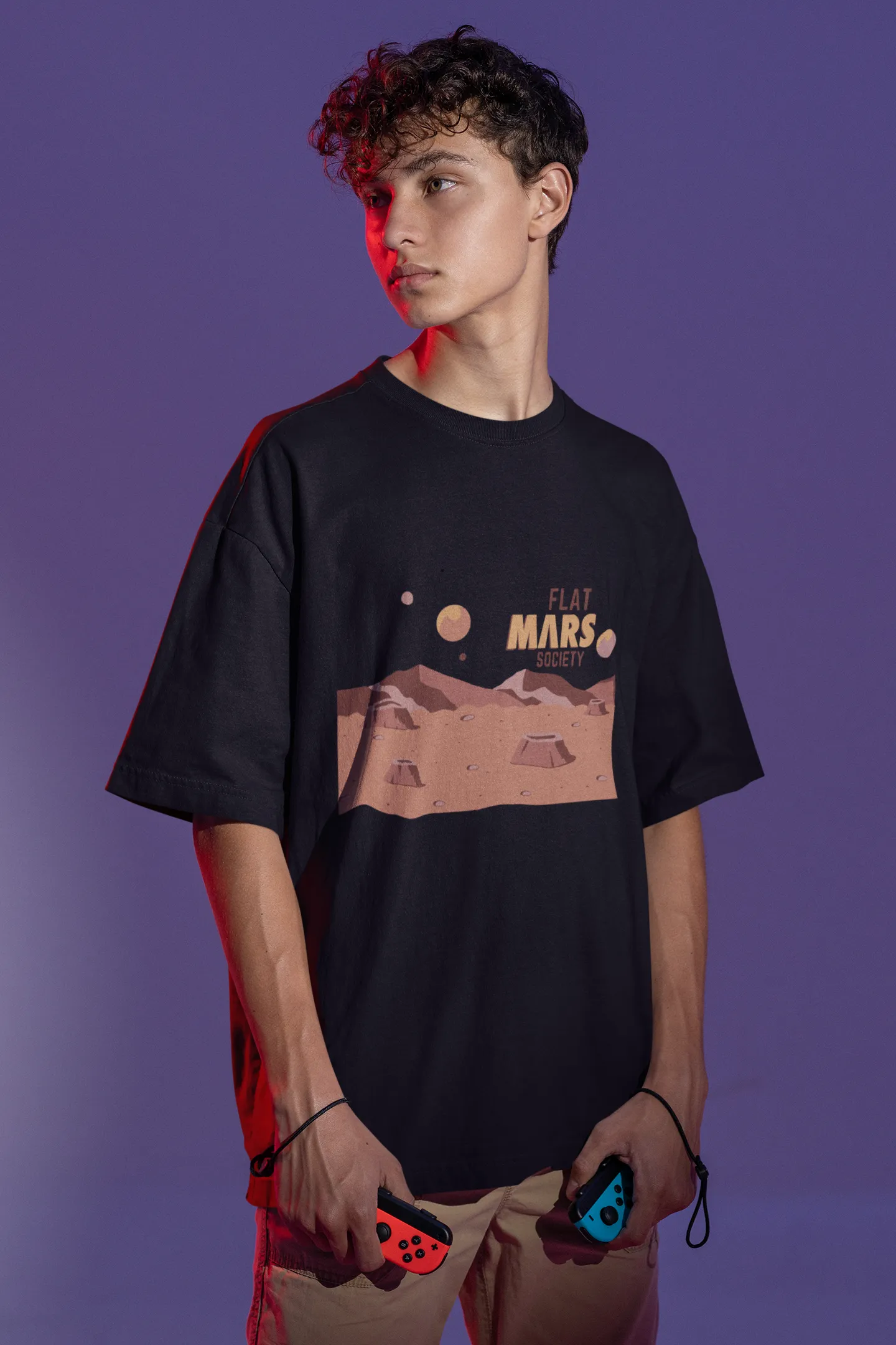 Flat Mars Society Oversized T-shirt
