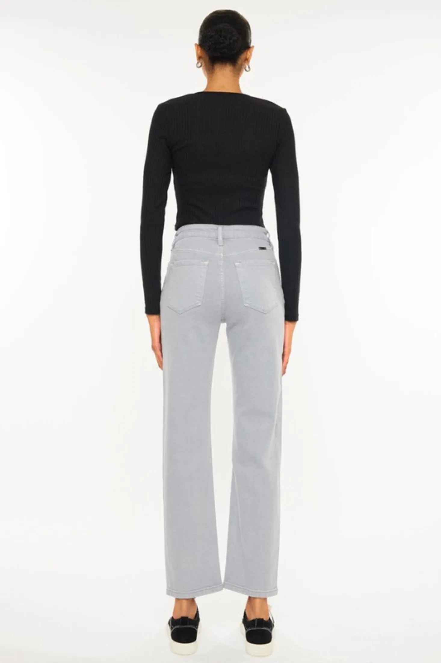 Greyish High Rise Straight Jeans