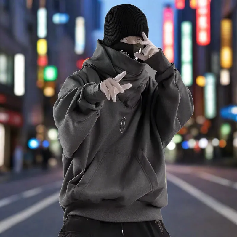 High Collar Hip Hop Street-wear Hoodies - Fashionable Loose Unisex Sweaters