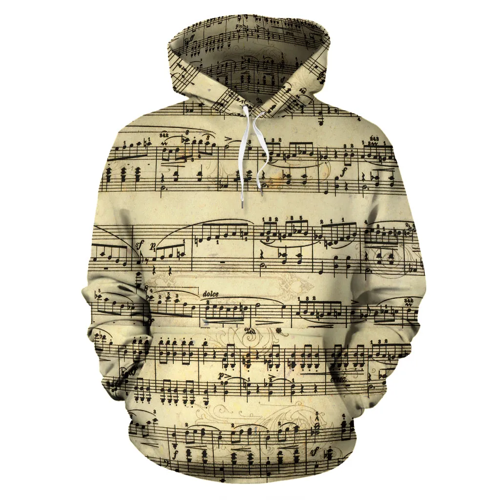 Hoodie Sheet Music Design The Music Lover