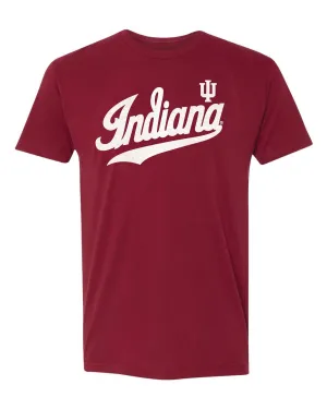 Indiana University IU T Shirt Crimson Script Trident