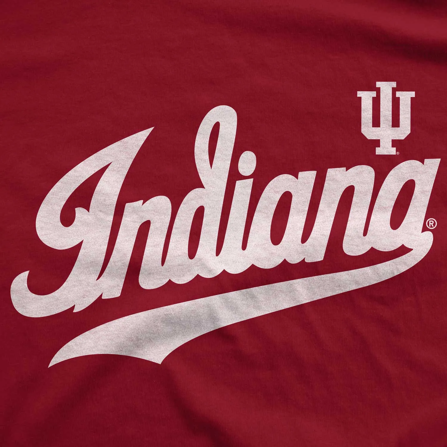 Indiana University IU T Shirt Crimson Script Trident