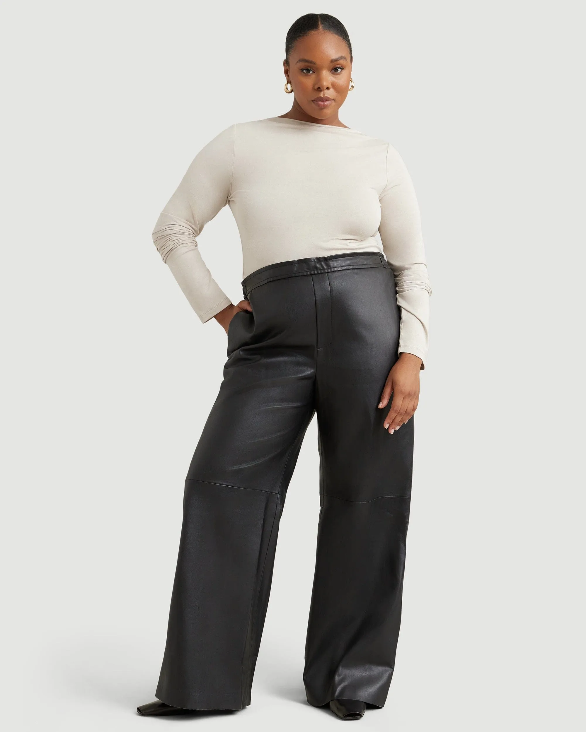 Layla Slit-Neck Long-Sleeve Tee