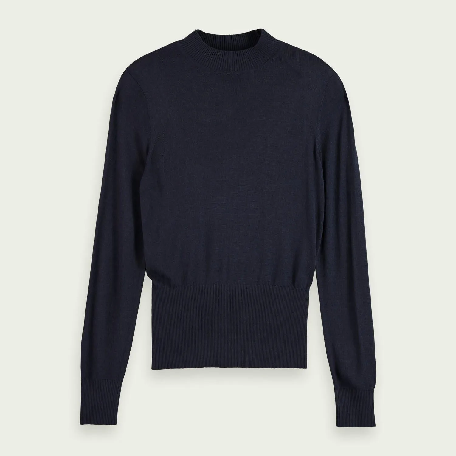 Lightweight Mock Neck Sweater (Black)