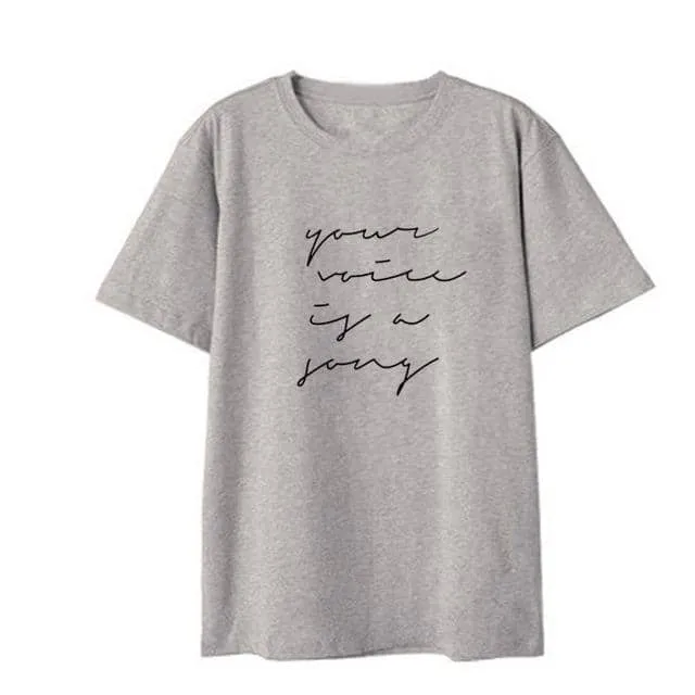Monsta x Kpop shirts t-shirt Letter Korean  men women new funny t shirts .