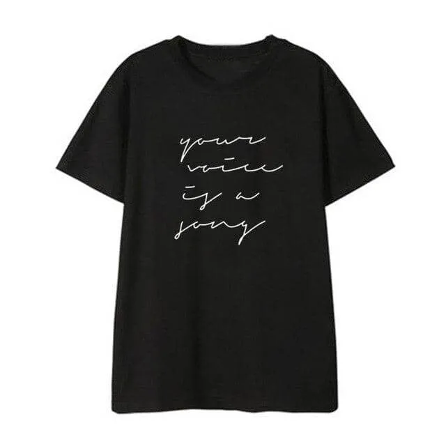 Monsta x Kpop shirts t-shirt Letter Korean  men women new funny t shirts .