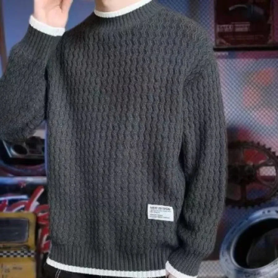 New Thick Fleeced Crewneck Warm Knitwear round Collar Designer Pullover Sweaters
