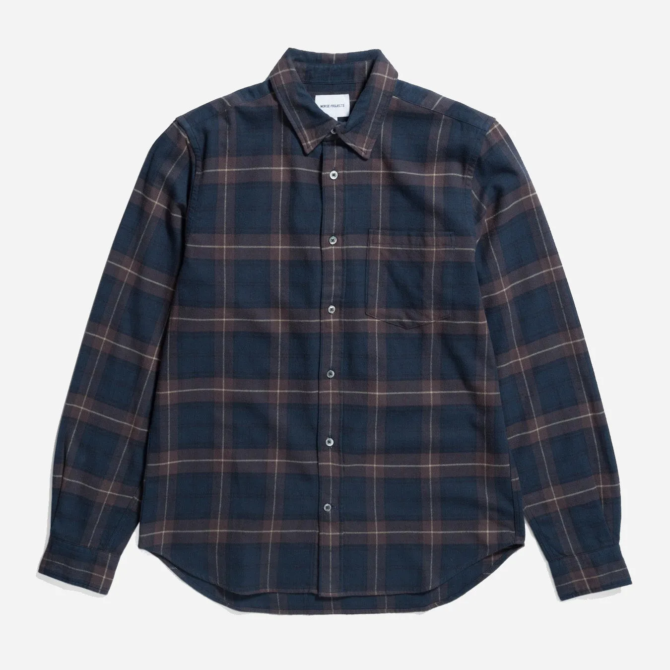 Osvald Organic Flannel Check Shirt - Wine Red