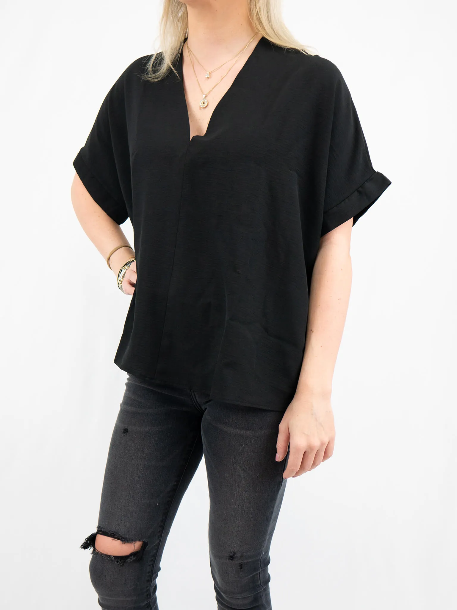 Oversized V Neck Blouse