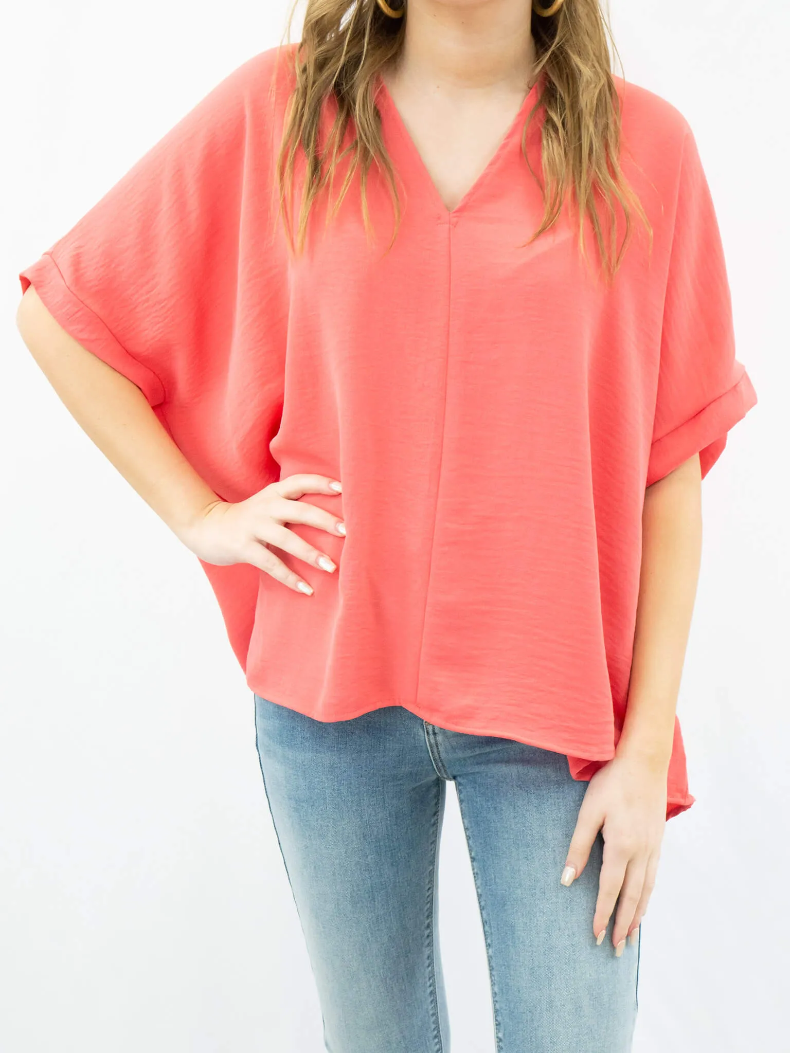 Oversized V Neck Blouse