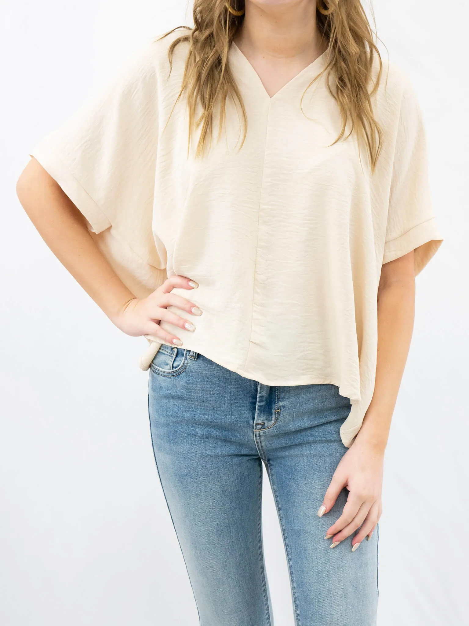 Oversized V Neck Blouse